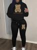 European And American Women'S Clothing Autumn And Winter Hooded Casual Sports Sweater Two-Piece Set