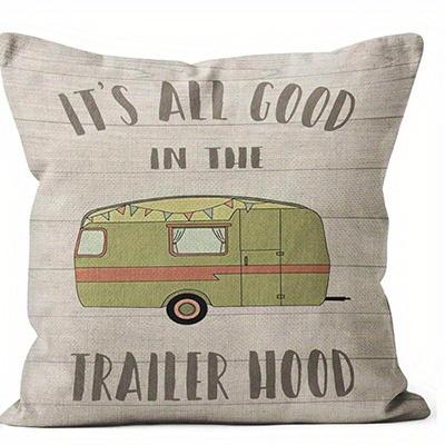 Home Decor Camp Life & RV-Themed Pillow Covers Pattern Cushion Cover Suitable for Sofa Bedroom Car Pillow Cover