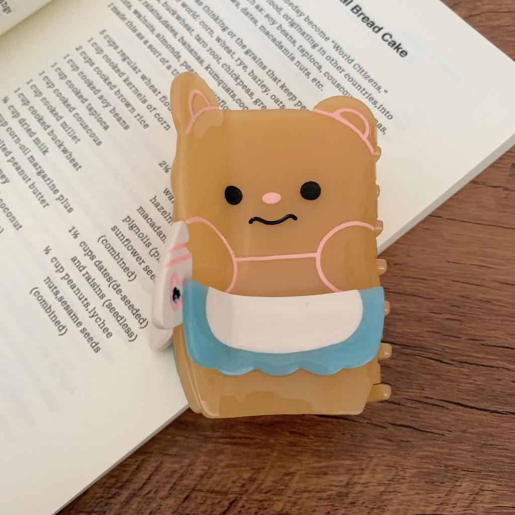 1pc New style acetic acid small fresh sweet corgi small stupid bear grab clip cute girl hair grab shark clip hair accessories