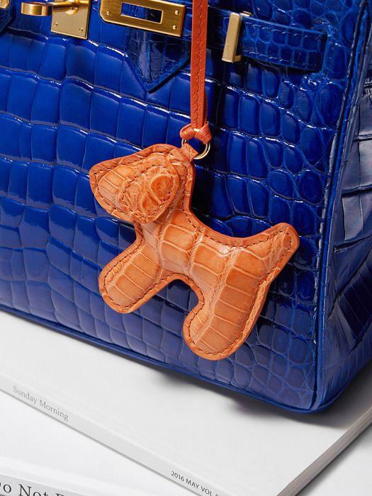 KRIS TALLEN Crocodile Leather Keyring Puppy (KEYRING PUPPY)_22 colors 18 Matte Violet
