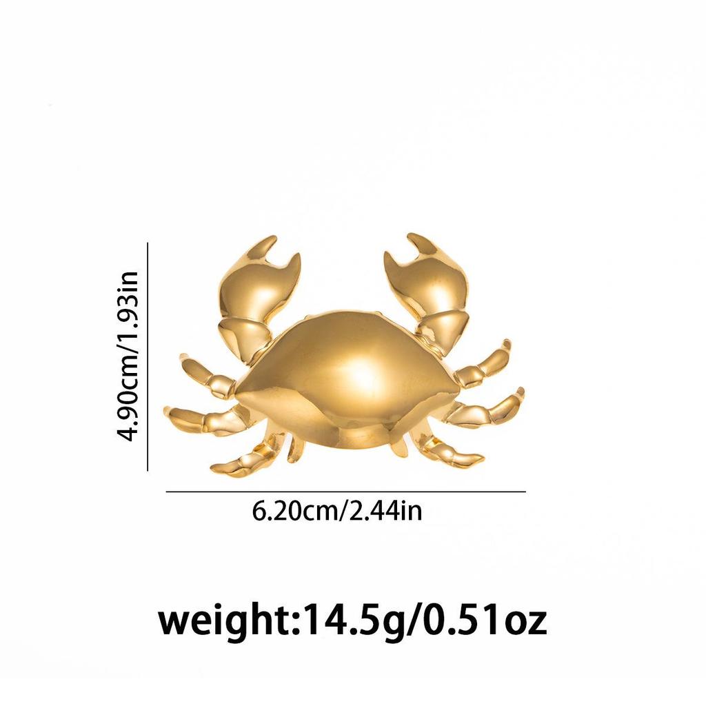 Luxury European-American Cross-Border Animal Crab Brooch: Irregular Metal Design, Versatile Women's Accessory