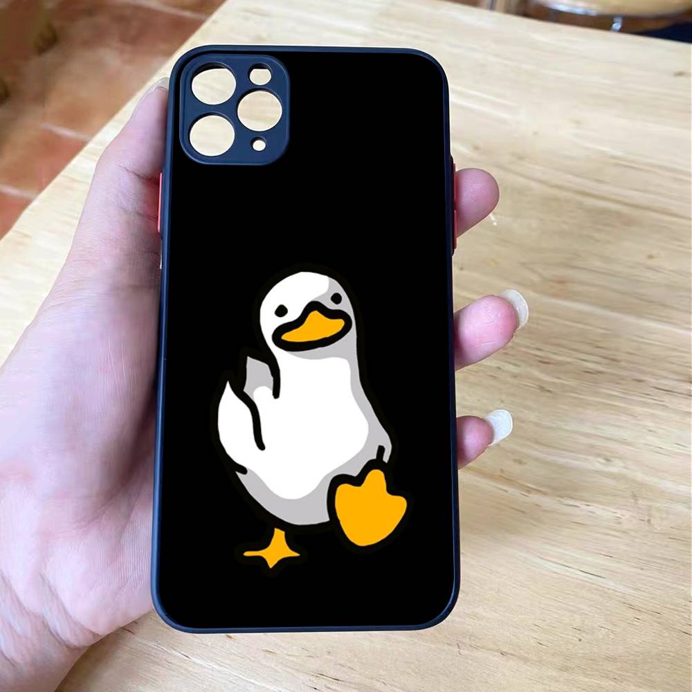 Cartoon Funny Duck Shockproof Matte Phone Case For IPhone 16 15 14 13 12 11 Pro Max X XS MAX Mini