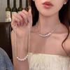 Elegant Silver Pearl Necklace: Women's Luxury Design Light Choker 2025 Trend