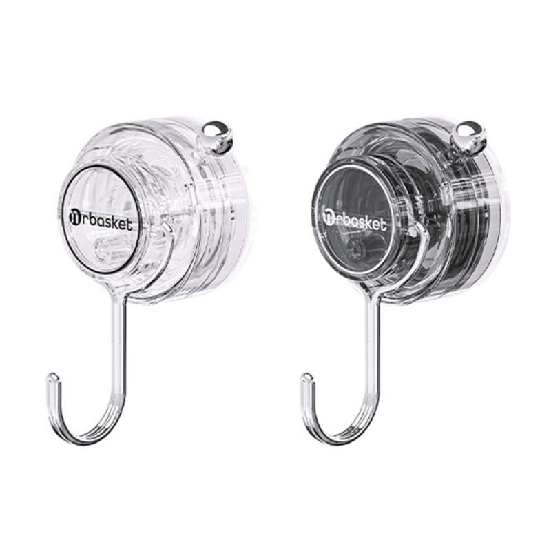 Set of 2 Suction Cup Hook Clip Multifunctional Clear Holders for Home and Supermarket Daily Casual Use Organization