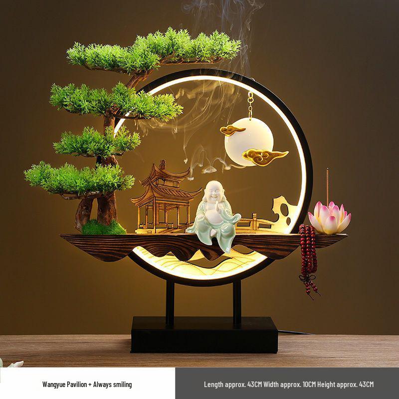 Chinese Style Backflow Incense Burner - Pine Design for Home & Office Décor