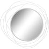 Metal Wall Art 65cm Modern Decorative Mirror Decor For Living Room Bedroom Dining Room Silver