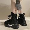 Fashion Women Ankle Boots Autumn Chunky Shoes Woman High Platform Breathable Sneakers 7.5CM Thick Sole Wedges Motorcycles Boots Winter