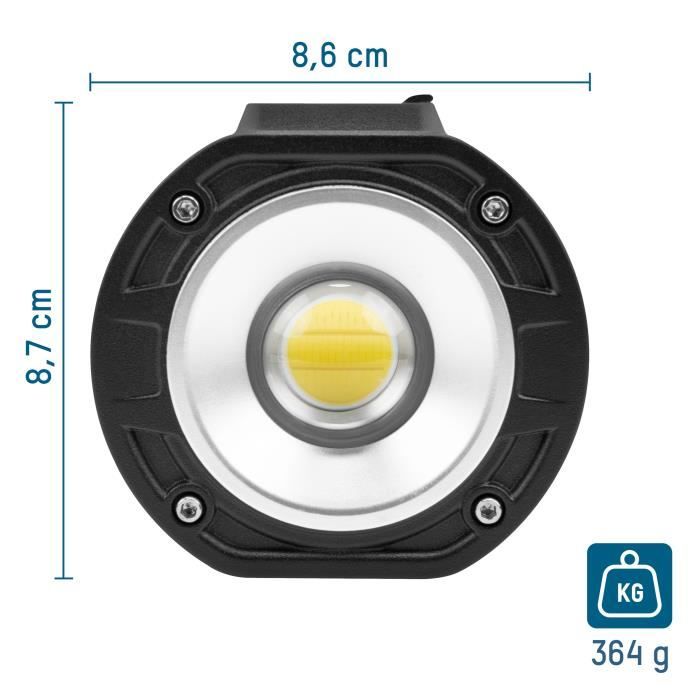 Projecteur De Travail - ANSMANN - FL1100R - LED COB 10 W - Rechargeable USB - Résistant IP54