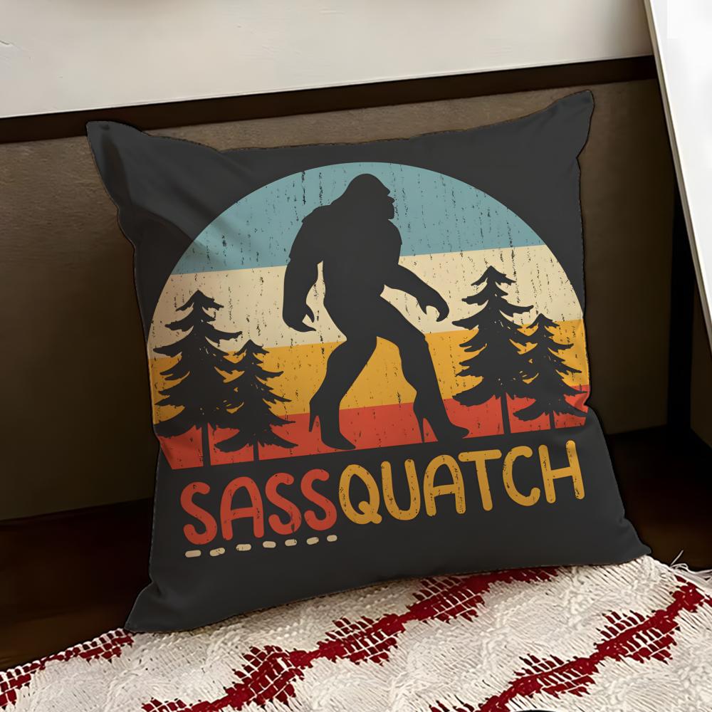 SSassy the SasquatchS Cushion Cover Reversible Soft Durable Pillow Cover Home Car MultiScene Use for Daily Comfort