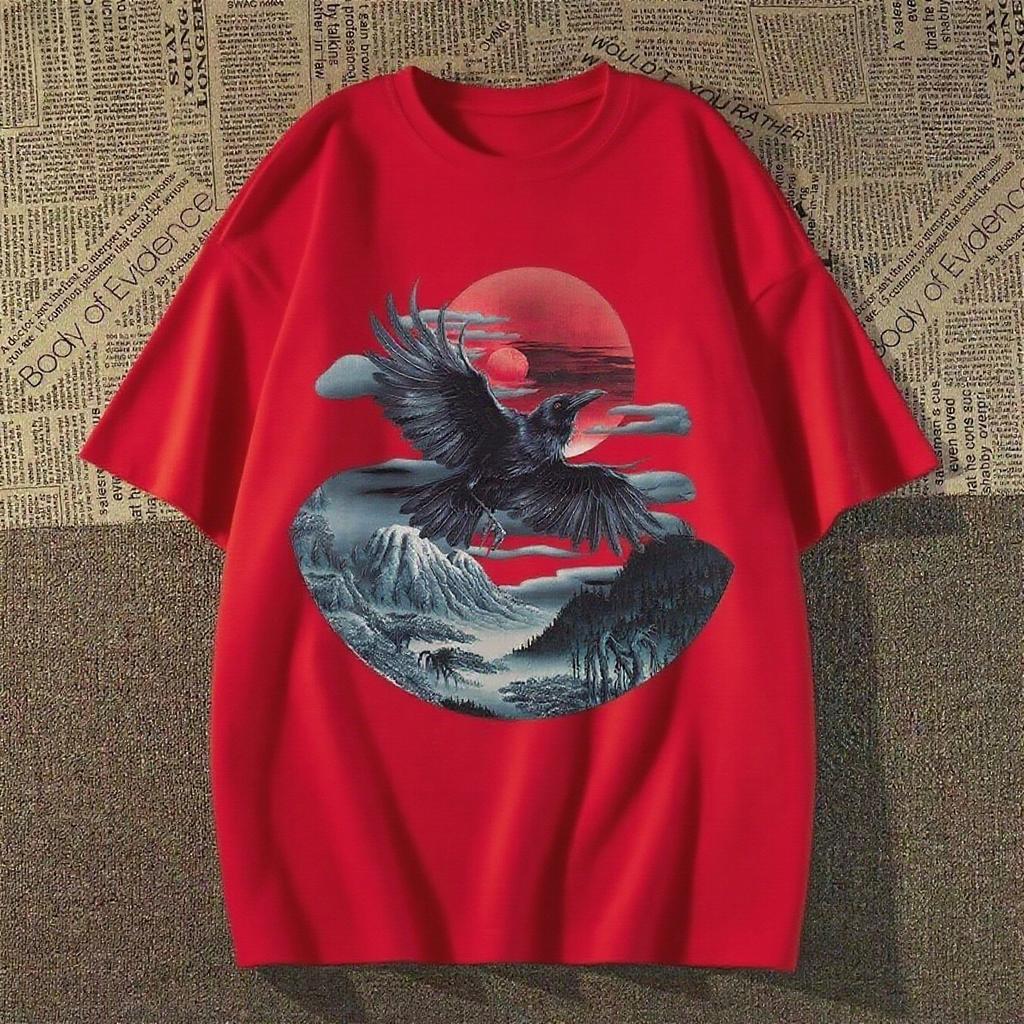 2025 American Devil Style Printed Short-sleeved Summer Casual Fashion Top Crew Neck Cotton Cool Breathable T-shirt