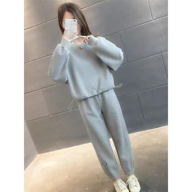 Καθημερινό Αθλητικό Κοστούμι για Γυναίκες Άνοιξη και Φθινόπωρο Ενημερωμένο Μοντέρνο Άνετη Εφαρμογή Αδυνατιστικό Φούτερ Δύο Τεμαχίων Συλλογή
