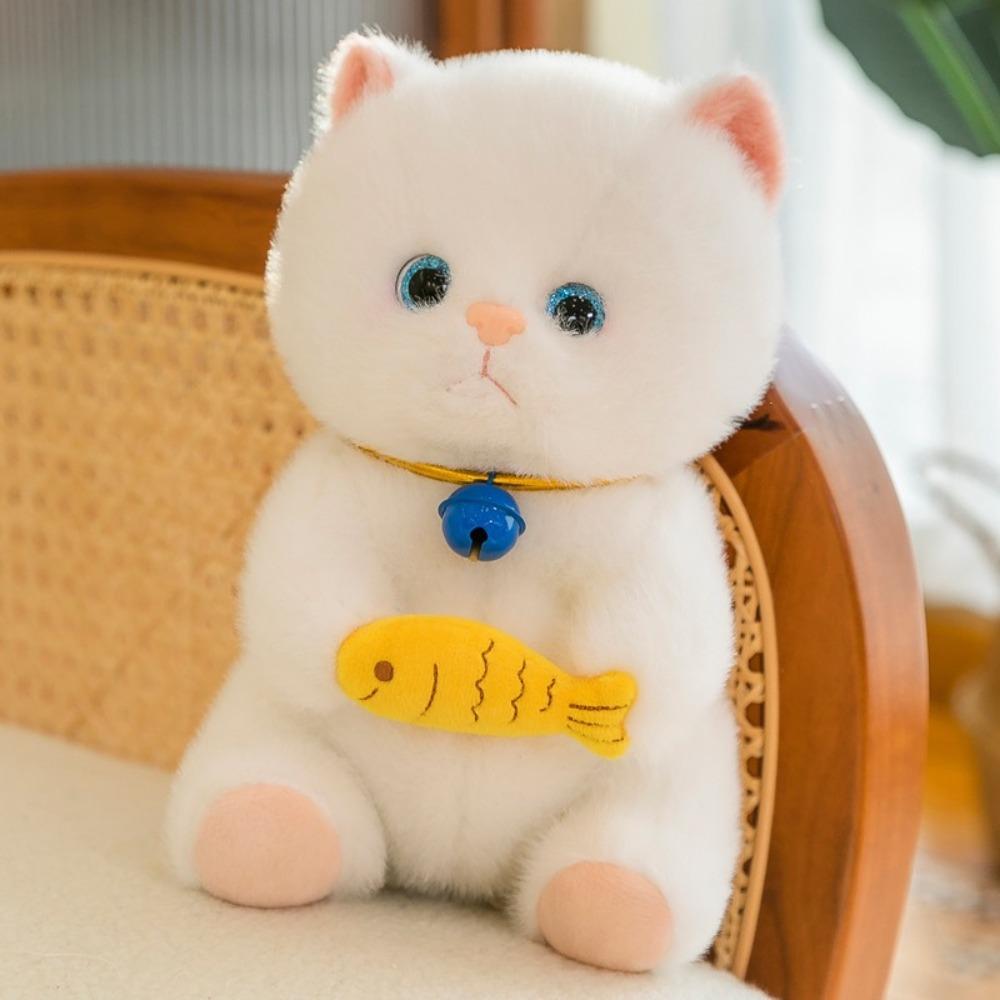 Stuffed Little Cat Plush Doll Bell Collar Little Cat Plush Toy  Birthday Gifts