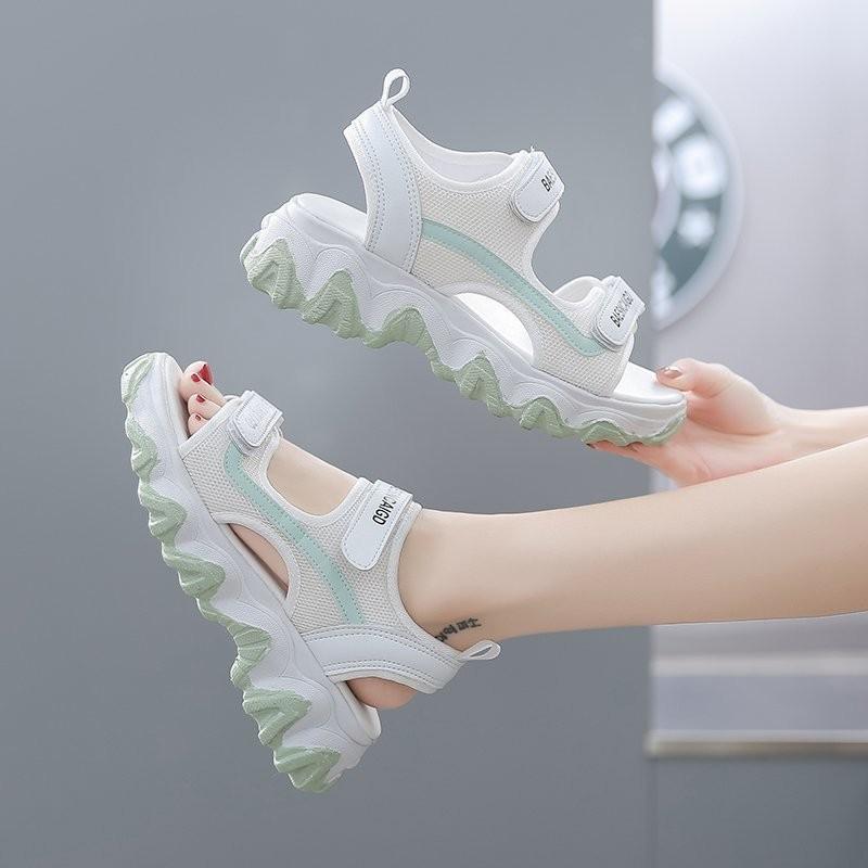 Sandals spring and summer new comfortable breathable sports sandals simple muffin platform beach shoes