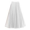 Women Spring Autumn Solid Elegant Chic Pleated Skirt High Waist Luxury With High Elastic Female C-035
