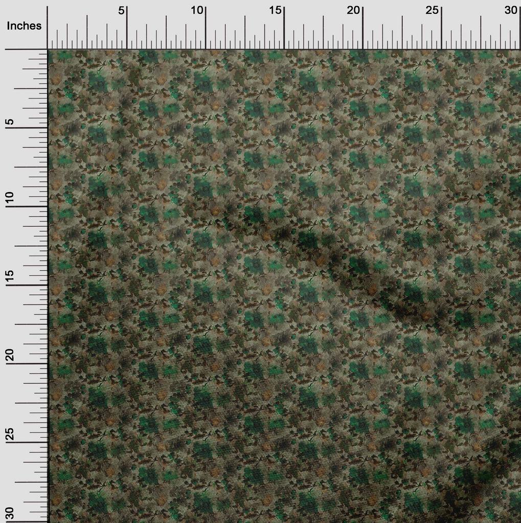 oneOone Cotton Poplin Green Fabric Abstract Floral Quilting Supplies Print Sewing Fabric By The Yard 42 Inch
