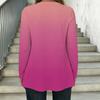 Women Plus Size Square Collar Long Sleeve T Shirt Double Layer Front Clay Tone Harvest Floral Printed Loose Top