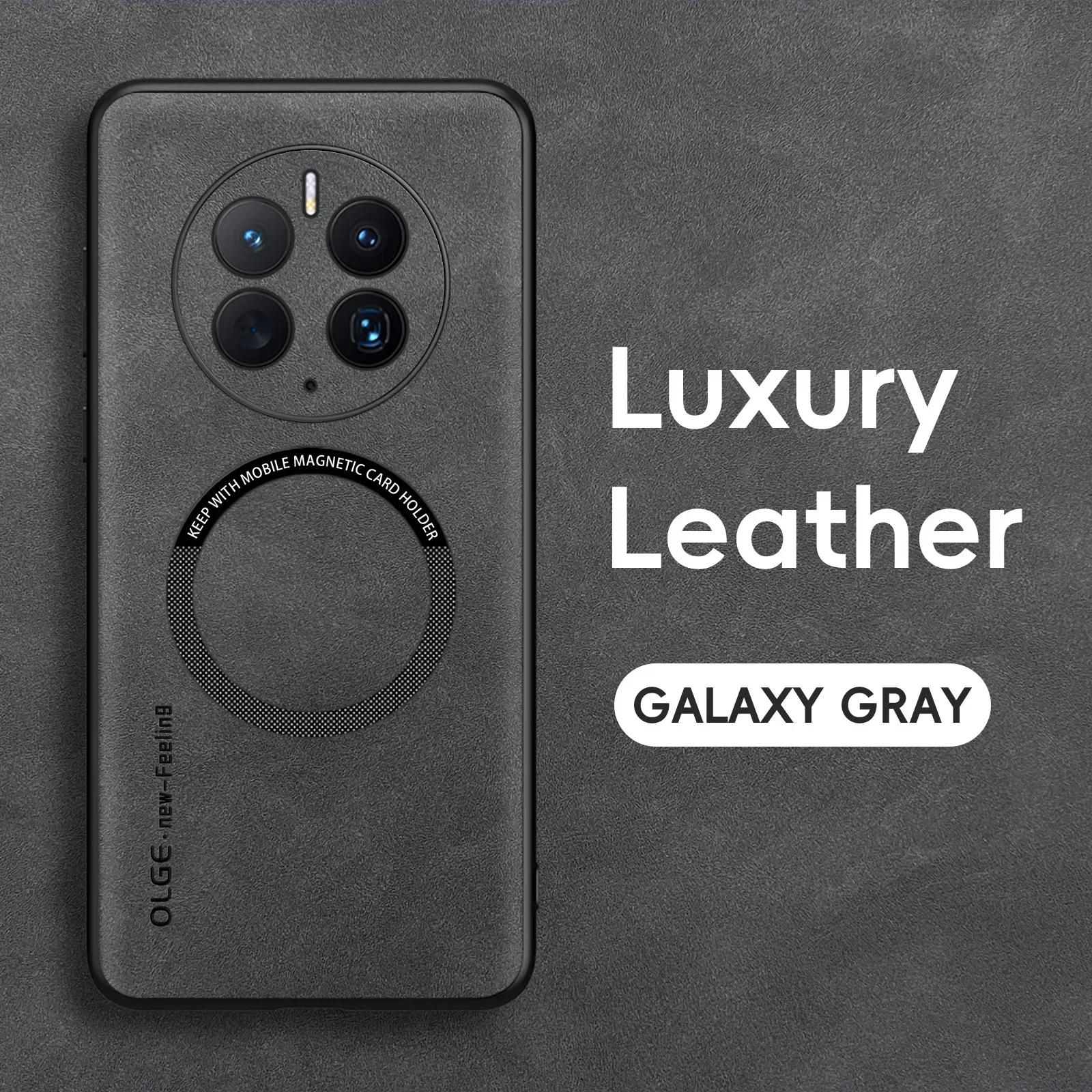 

Магнитный ретро кожаный мягкий чехол для Huawei Mate 70 60 50 Pro Mate50 70Proplus Mate60proplus чехол для телефона с беспроводной зарядкой For Mate 40 Pro серый