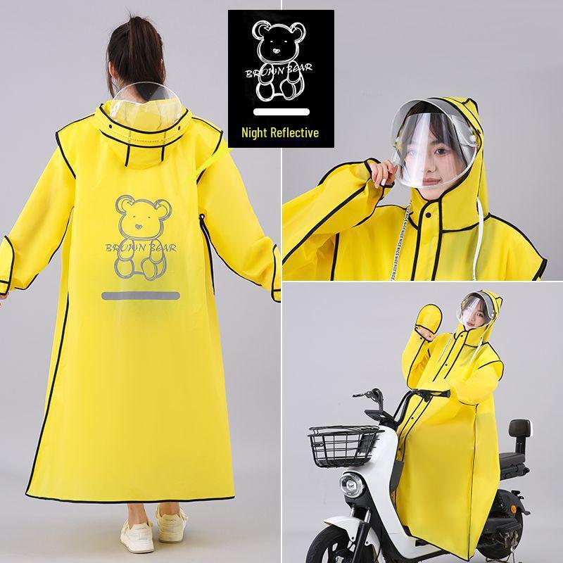 Unisex Full-Body Raincoat for Electric Vehicles with Transparent Brim
