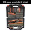 246-Piece Drill & Screwdriver Bit Set for Wood & Metal with Hole Saws