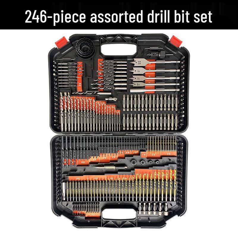 

246-Piece Drill & Screwdriver Bit Set for Wood & Metal with Hole Saws