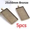 Hot Sales 10X25/10x50/25x50mm Cameo Rectangle Bezels Blank Pendant Cabochon Base Setting For Jewelry Making Accessories Supplies