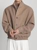 Unisex Japanese Retro Drape Wool Jacket - Trendy Loose Drop Shoulder Baseball Collar for Autumn/Winter 2025