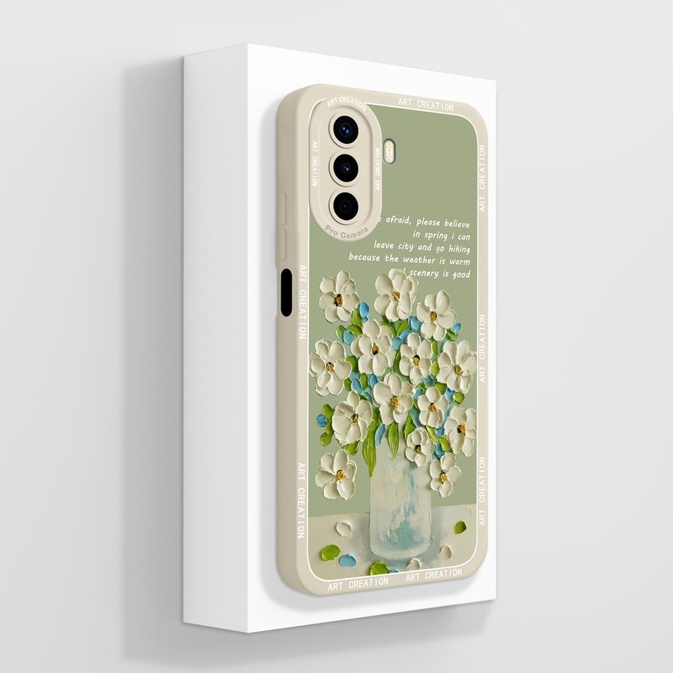 Case For Huawei Nova Y70 Plus Art Bear Full Coverage Anti Drop Funda For Huawei Nova Y 70 Y70+ Liquid Silicone Phone Back Cover