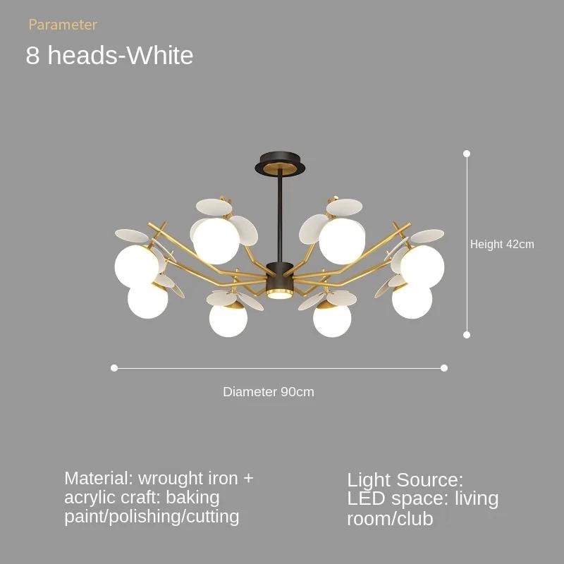 Nordic Modern LED Chandelier for Bedroom Living Room Hall Black Golden Glass Ball Ceiling light Lamp Indoor Lighting Fixture