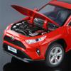 AMJ1   1:24 Toyotas RAV4 SUV Alloy Car Model Diecast Metal Toy Off-road Vehicles Car Model Simulation Sound and Light Children Toy Gift