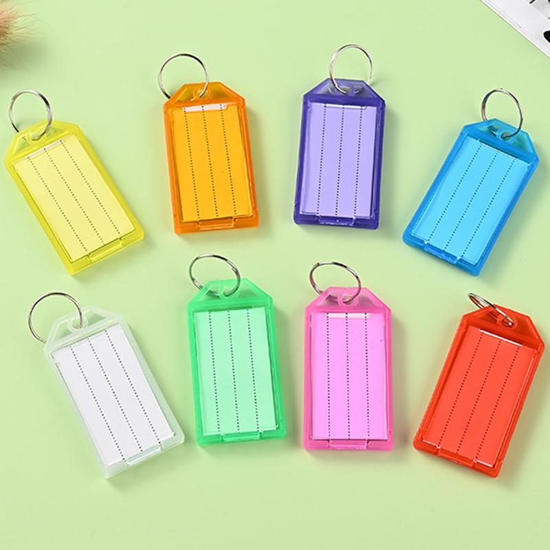 10~100pcs Plastic Keytag Colorful Keychain Pendant Markable Sign Desktop Storage Supplies Key Management for Baggage Tag TMZ