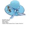 Ribbon Bowknot Decor Flower Stitching Sun Hat Foldable Wide Brim Floppy Straw Hat Costume Accessories