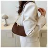 Women Felt Mini Shoulder Bag Solid Color Casual Handbag Female Underarm Bag Purse