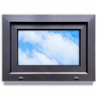 Okno Pcv Antracyt 70X50 Prawe, Nowe 700X500 Mm Rozwierno-Uchylne Dwuszybowe