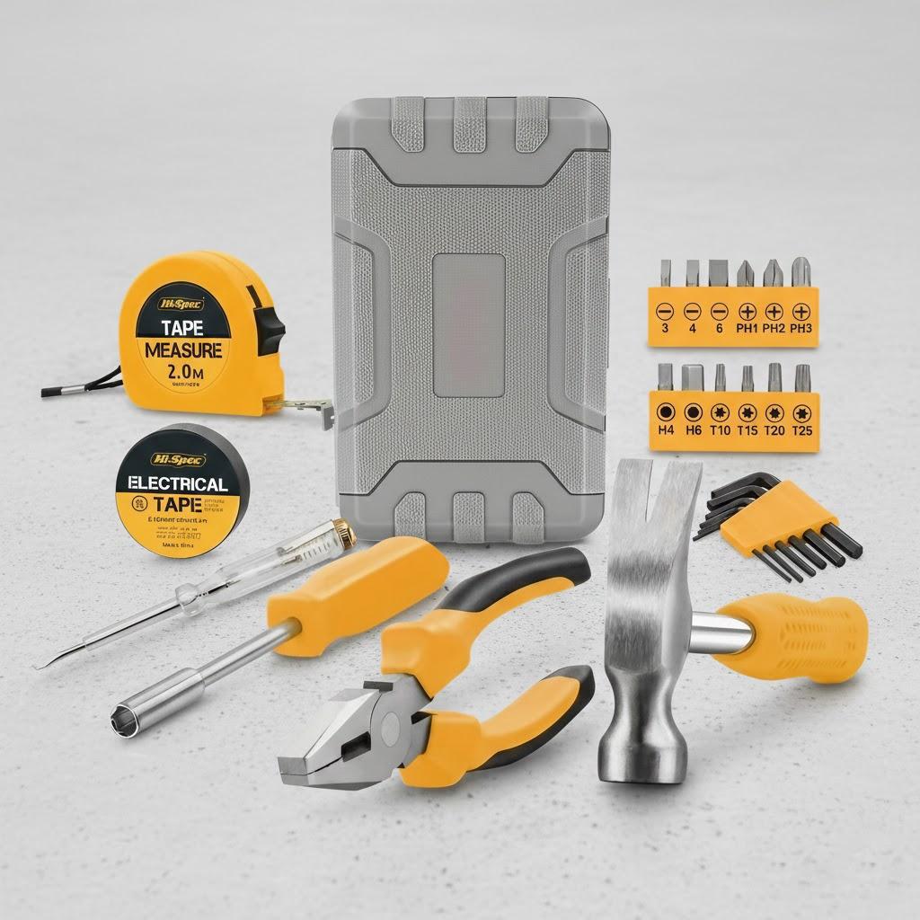 

Портативный набор инструментов DIY из 24 предметов с плоскогубцами, гаечным ключом, молотком, компактным ящиком для хранения для домашнего ремонта, рождественскими подарками жёлтый