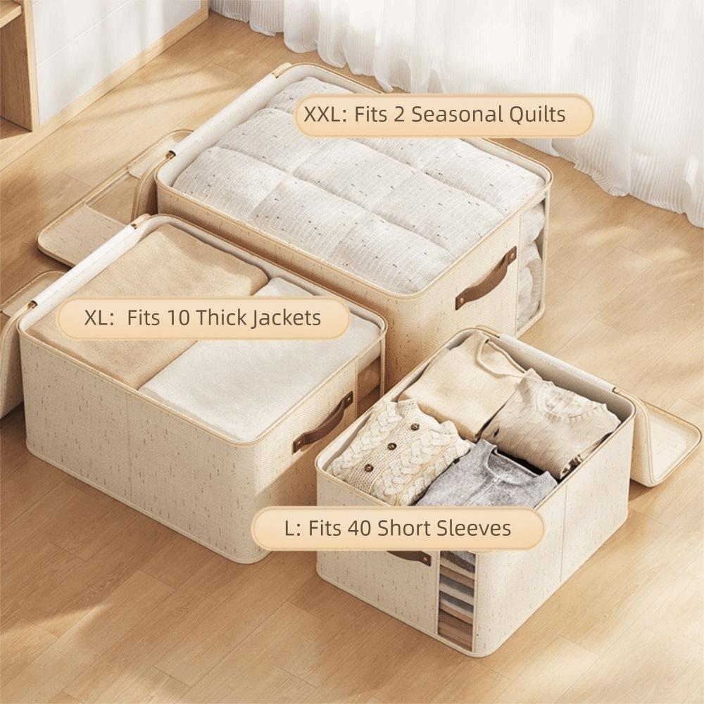 Visible Clothes Quilts Storage Bag Large Capacity Foldable Quilt Zipper Container Dustproof with Lid Wardrobe Storage Bag