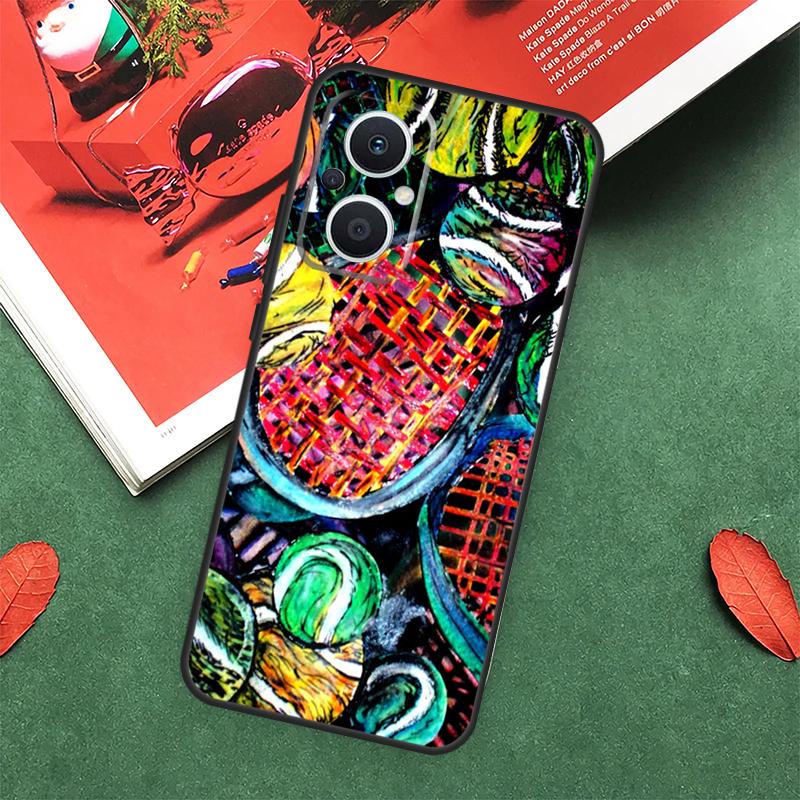 

Tennis Racket Tennis Ball Case For OPPO Reno 13F 14F 12F 11F 12 11 10 14 Pro 8T 8 Lite OPPO Find X9 X8 X6 X5 Pro Cover OPPO Find X9 Pro