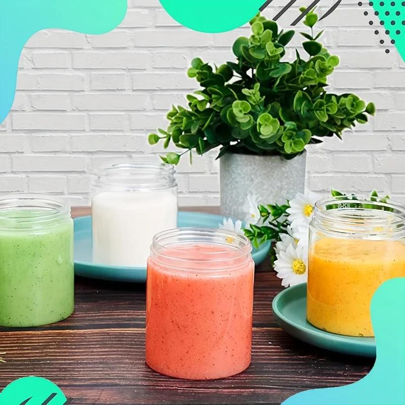 5/10PCS Round Plastic Storage Containers with Aluminium Lids, Transparent Reusable Jars for Small Items, Hand Wash Only