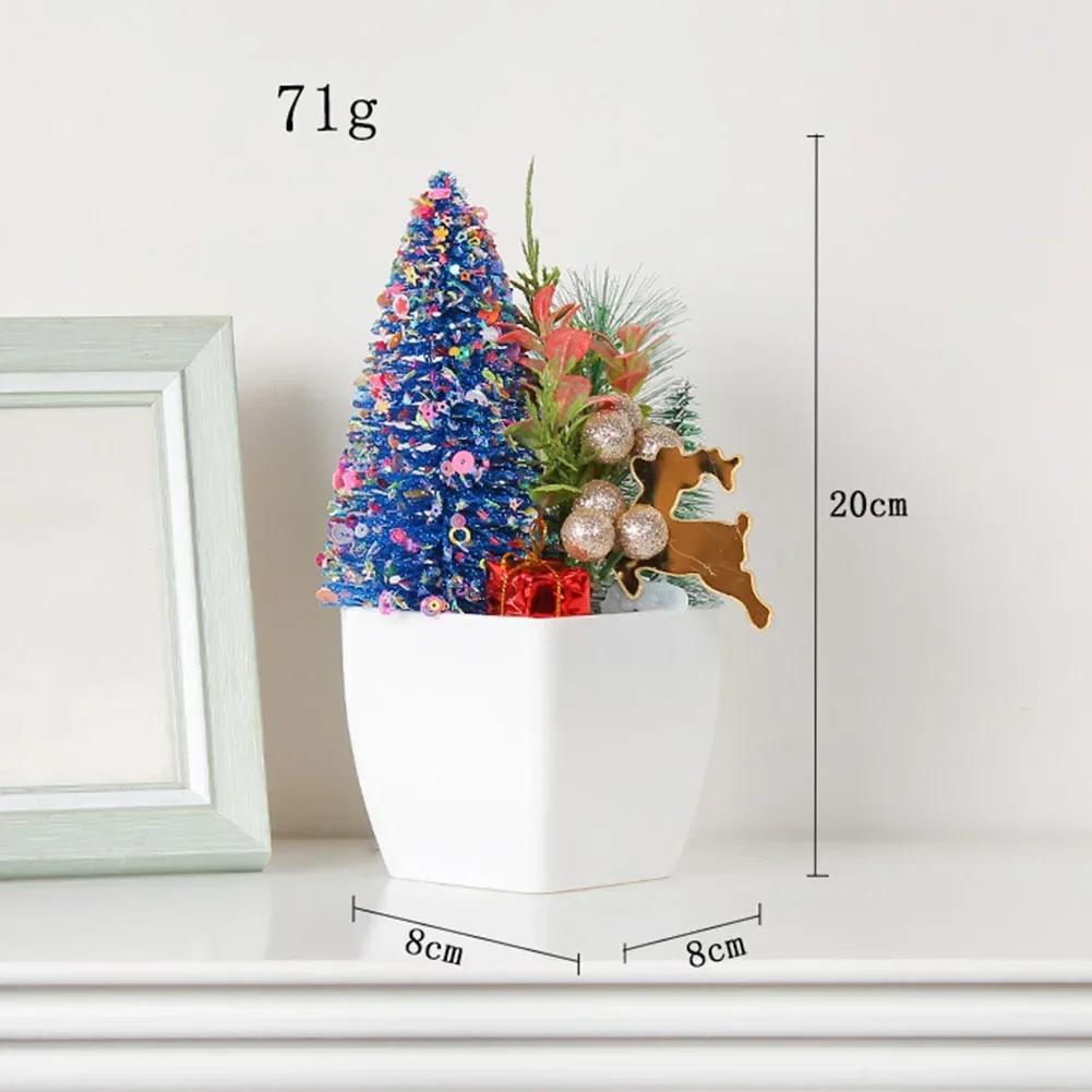 

Simulated potted plant for holiday home bright colors festive atmosphere materials 8*8*20cm red purple green gold blue