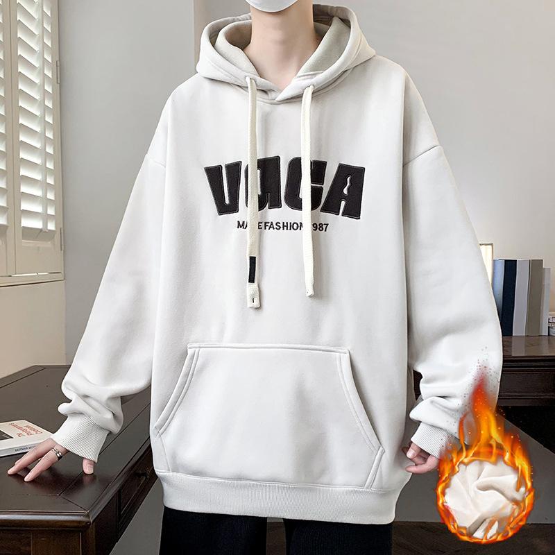Spring New Hooded Sweatshirt for Men and Women Middle School Students Trendy Long-sleeved Base Top Teenager Fashion Jacket