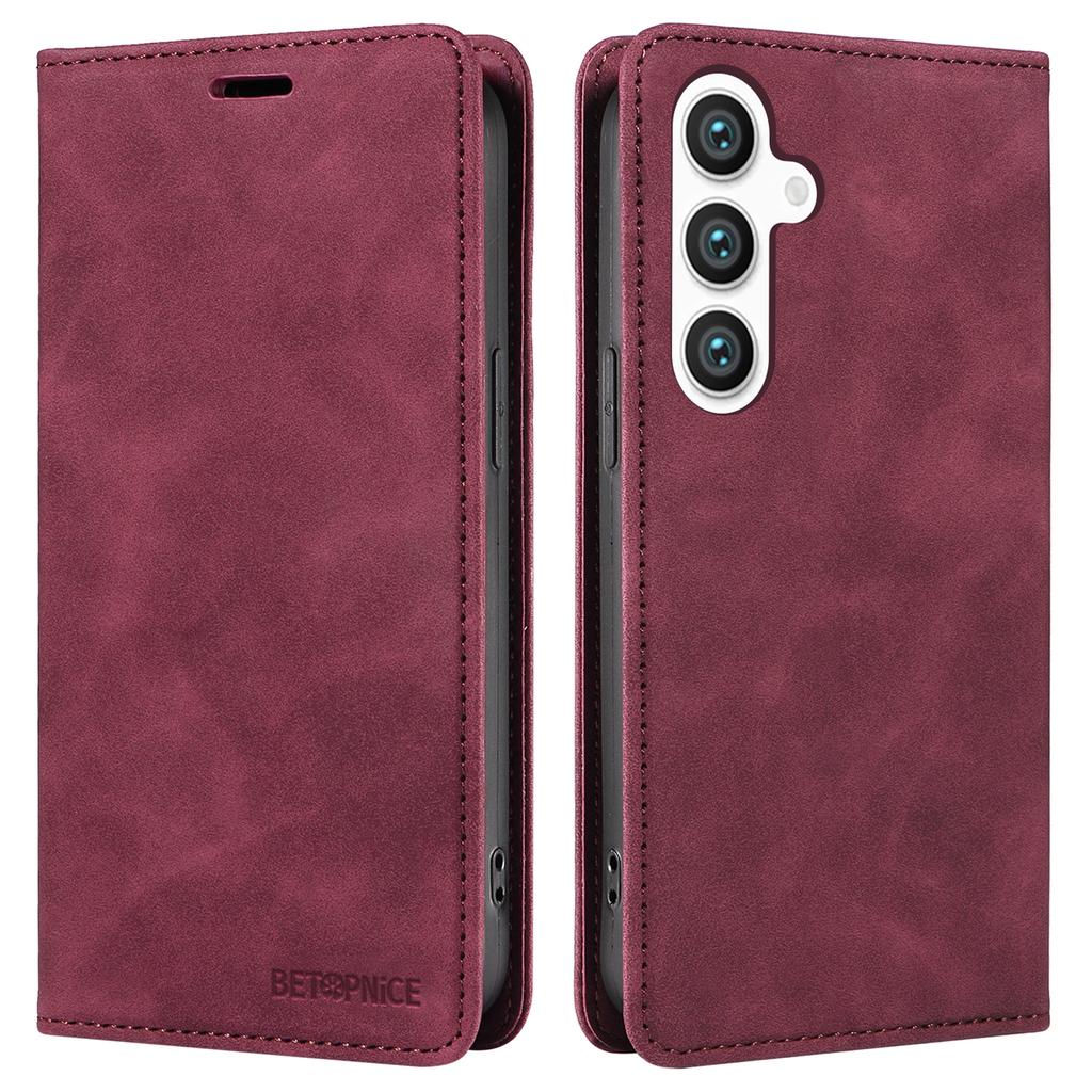 BETOPNICE 003 For Samsung Galaxy S25 Wallet Case Leather Phone Cover with Stand