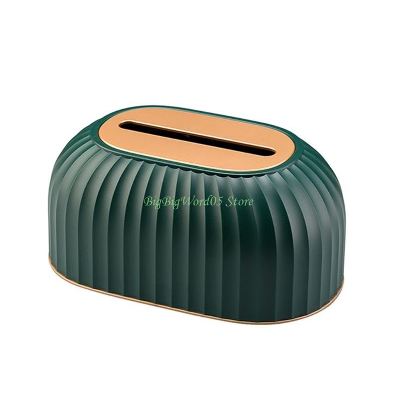 24TE Striped Tissue Box Table Napkin Holder Tissues Dispenser Toilet Paper Container