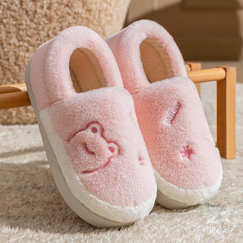 2025 Women's Autumn/Winter Plush Cotton Indoor Slippers - Warm Household Footwear for Couples