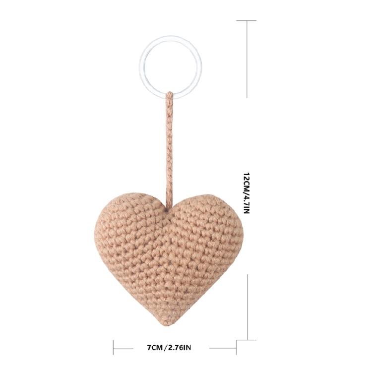 Cotton Loves Heart Crochet Hook Toy Pendant Keychain for Valentines Day Decor