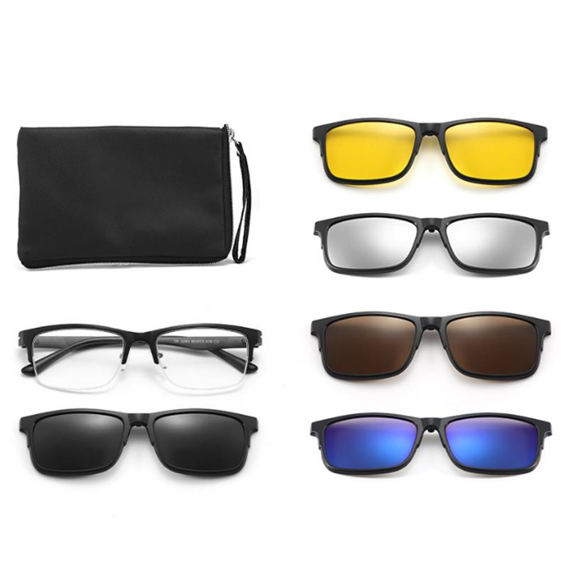 2293 Magnet Clip Square Half Frame Myopia Glasses 0 -0.5 -1.0 -1.5 -2.0 -2.5 -3.0 -4.0 -4.5 -5.0 To -6.0