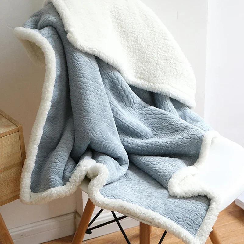 Soft Warm Coral Fleece Cape Blanket Winter Office Students Wearable Nap Blanket Multifunction Small Quilt Shawl Blankets