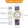 Bohemian Women's Quartz Watch with Elastic Band, Waterproof, Colorful Floral Print, Free Size, Analog Display