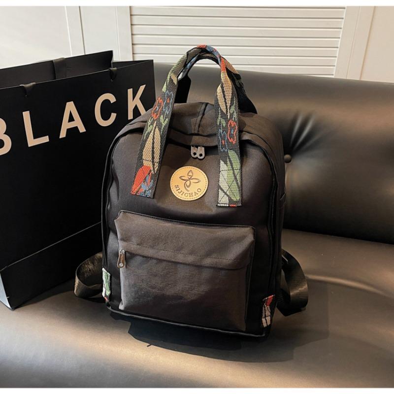 

Large capacity bag New versatile backpack Women s portable junior high school high school student schoolbag Casual backpack чёрный