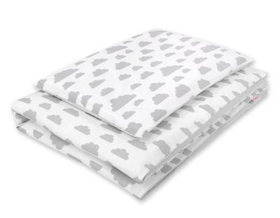 Double-sided 2-piece Cotton Children's Bedding Set - Gray/gray Clouds