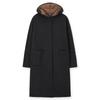 Hoodie Knit Long Coat Jacquard