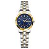 Langjue Watch Alloy Steel Belt Quartz Watch Luminous Polygonal Dial Watch Calendar Fashion Couple Watch